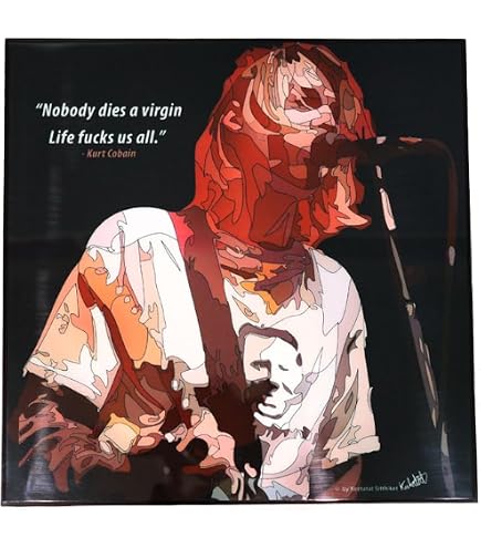 NIRVANA カートコバーン　特注絵画 Amazon.co.jp: カート・コバーン ミュージック/人物ポスター 印刷 喫煙